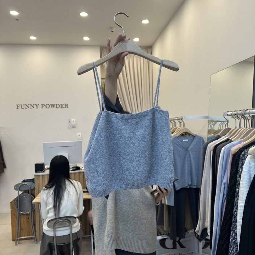 FUNNY POWDER韓國代購㊣女裝新品職業熱賣人氣真品吊帶背心THE FUNNY吊帶/背心圖色2