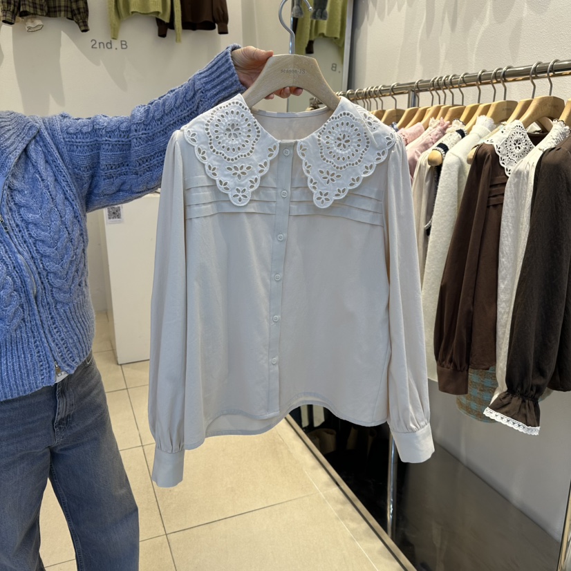 2nd B-S韓國直郵㊣女士新款人氣職業時尚熱賣休閑襯衫蕾絲衫2nd B-S襯衫/蕾絲衫圖色1