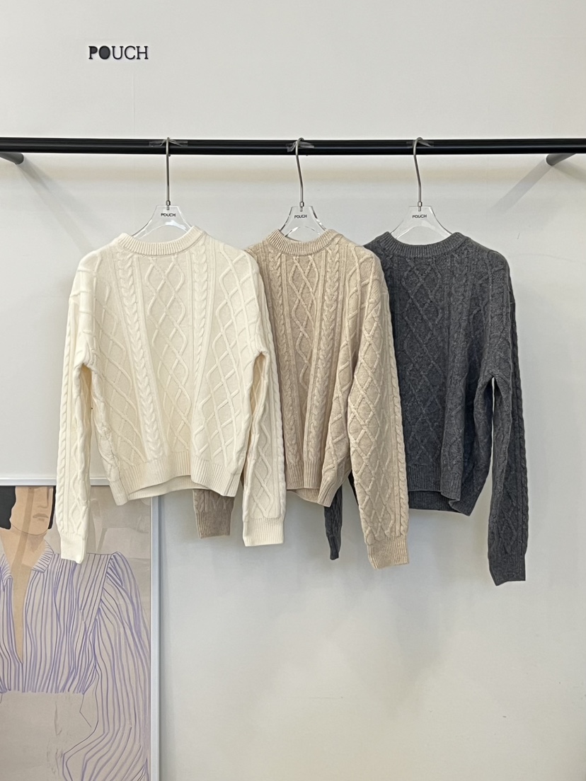 POUCH東大門㊣實拍女裝新款休閑25秋冬人氣真品推薦針織衫羊毛POUCH針織衫