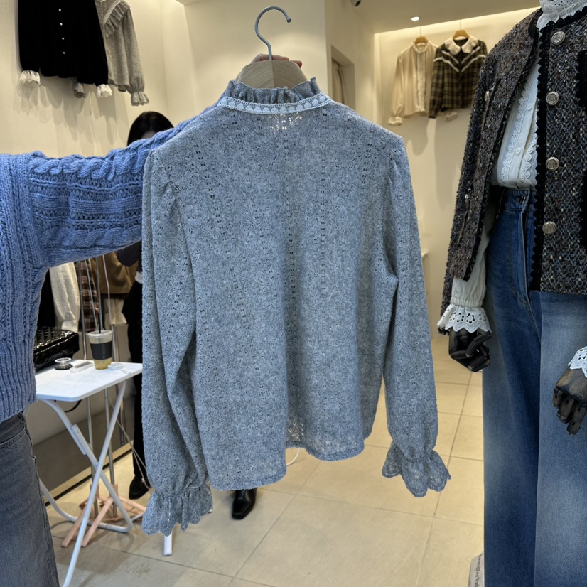 2nd B-S東大門㊣直郵女士新款人氣休閑推薦熱賣針織衫蕾絲花2nd B-S針織衫