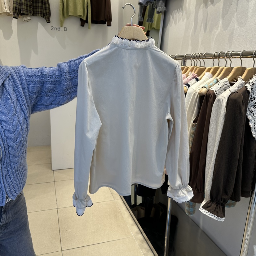 2nd B-S東大門㊣代購女裝新款真品熱賣時尚襯衫蕾絲衫蕾絲2nd B-S襯衫/蕾絲衫