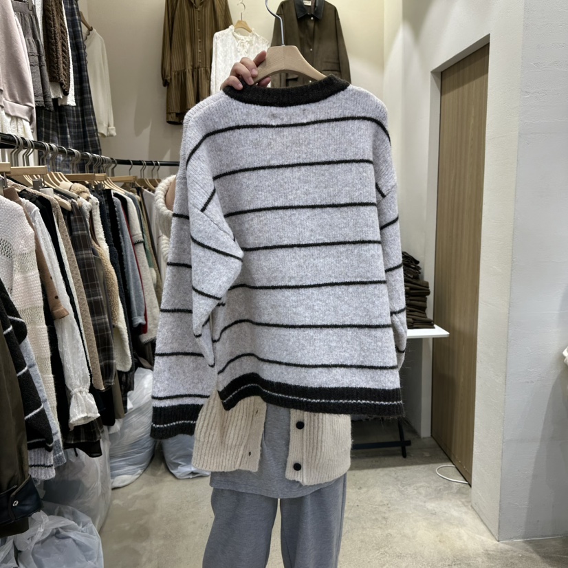 HOLYBANANA韓國直郵㊣女裝新品推薦真品25秋冬職業時尚針織衫groovy.H/HOLYBANANA針織衫