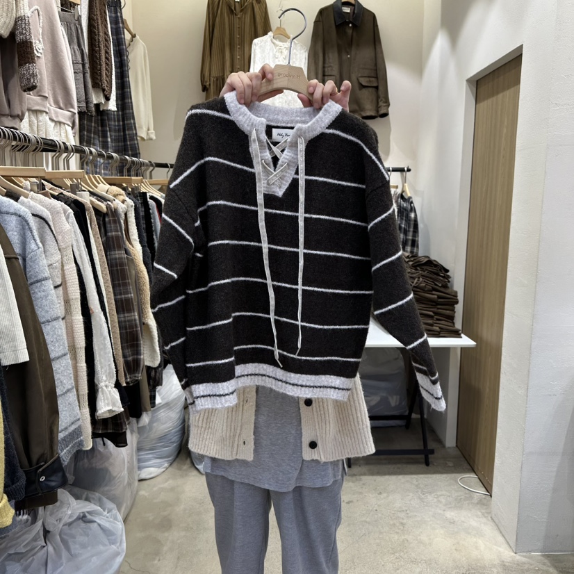 HOLYBANANA韓國直郵㊣女裝新品推薦真品25秋冬職業時尚針織衫groovy.H/HOLYBANANA針織衫圖色2