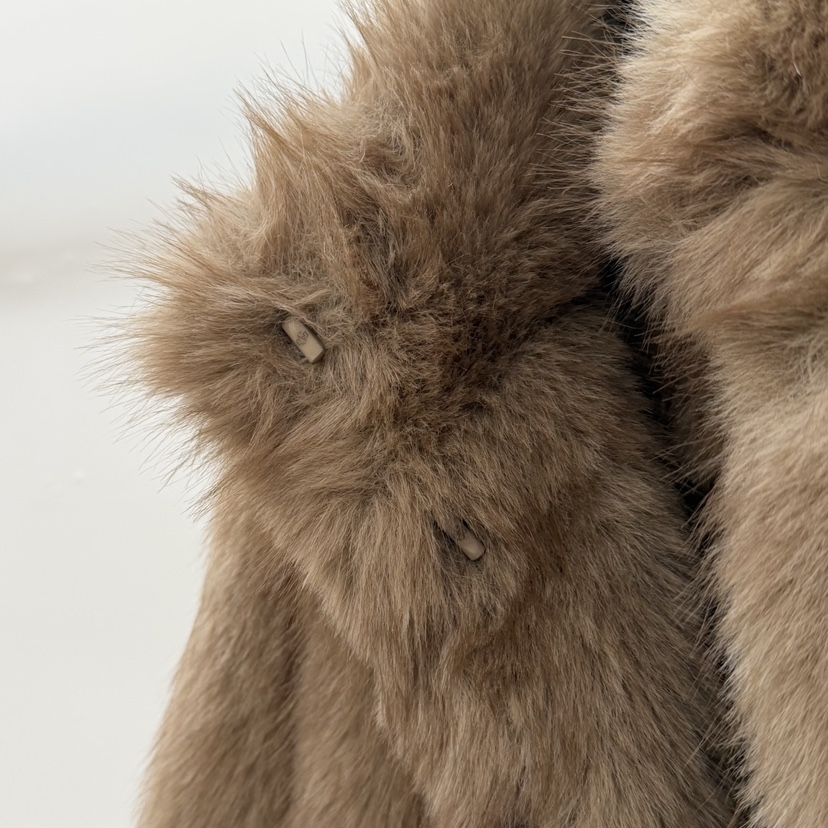 ID韓國代購㊣女士新品時尚推薦25秋冬人氣職業短款大衣貂皮ID短款大衣