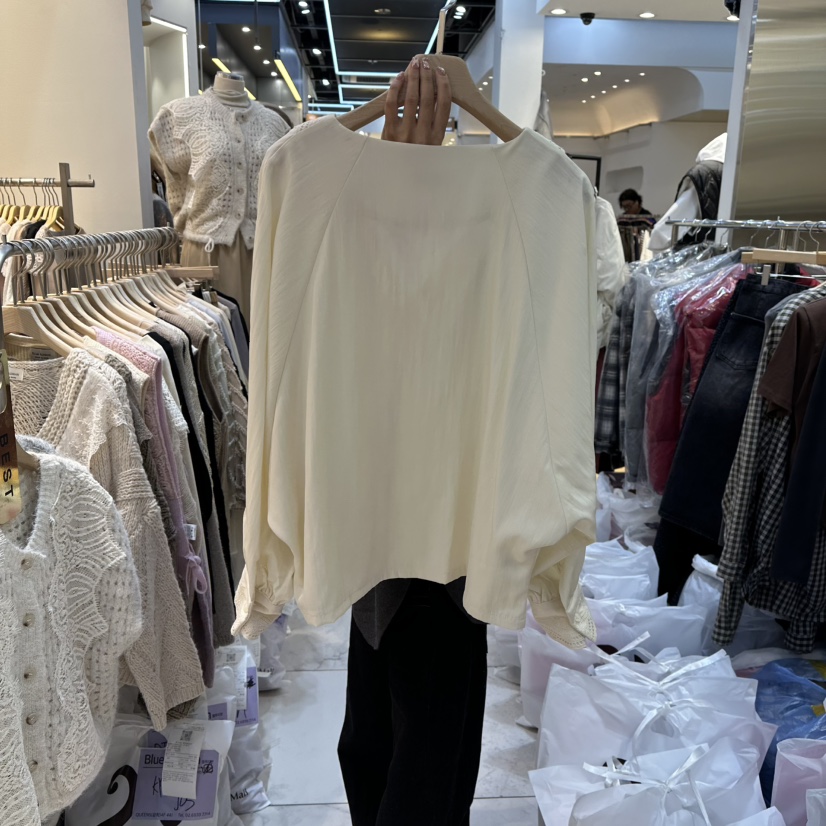 BLUE RIBBON韓國代購㊣女士新品熱賣休閑人氣25秋冬襯衫蕾絲衫BLUE RIBBON襯衫/蕾絲衫