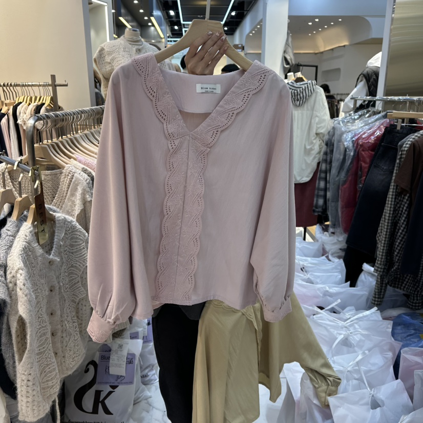 BLUE RIBBON韓國代購㊣女士新品熱賣休閑人氣25秋冬襯衫蕾絲衫BLUE RIBBON襯衫/蕾絲衫圖色3
