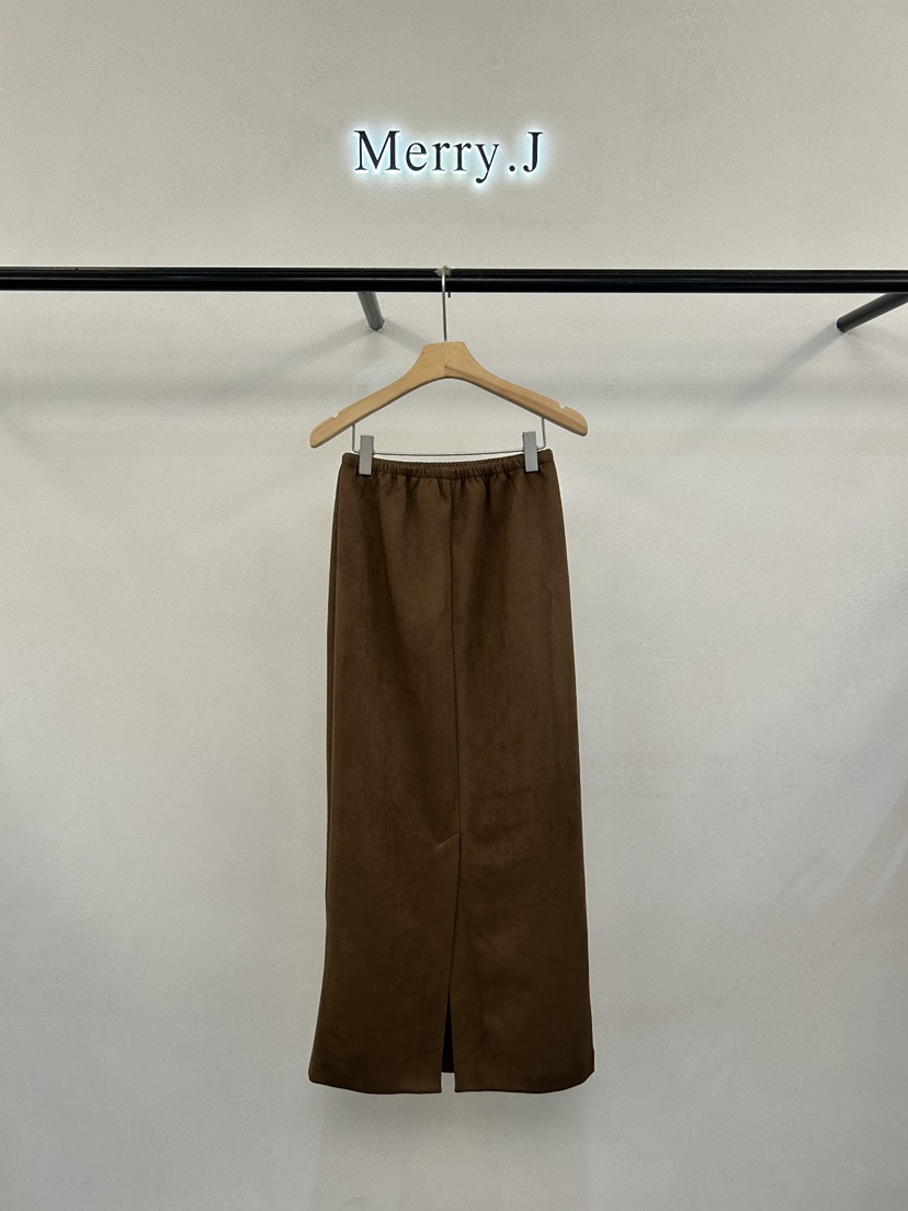 MERRY-J東大門㊣直郵女裝新款職業休閑推薦熱賣長裙絨面革MERRY-J長裙