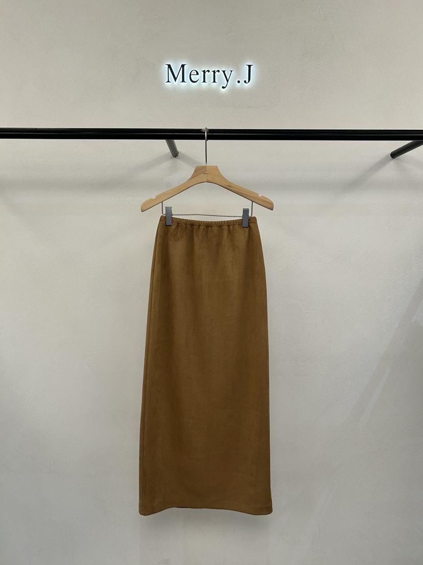 MERRY-J東大門㊣直郵女裝新款職業休閑推薦熱賣長裙絨面革MERRY-J長裙圖色2