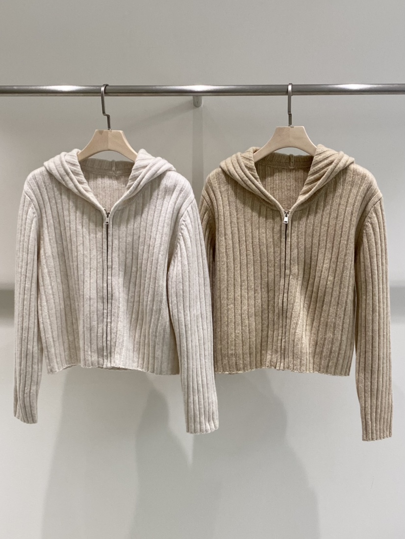 1968韓國直郵㊣女士新款休閑25秋冬熱賣針織衫拉鏈開衫連帽1968/YEOUYA針織衫