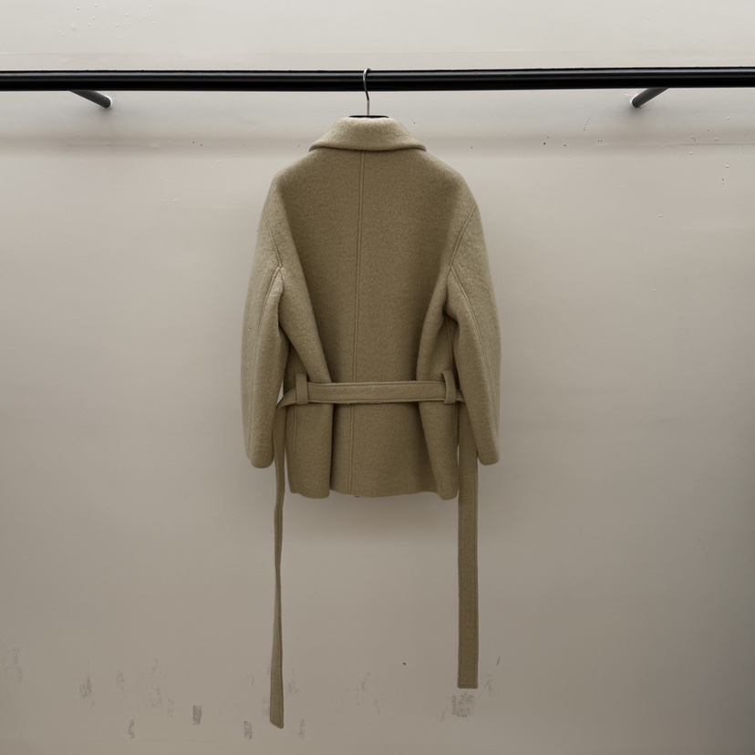 ID韓國直郵㊣女裝新款熱賣真品人氣休閑25秋冬短款大衣含腰帶ID短款大衣