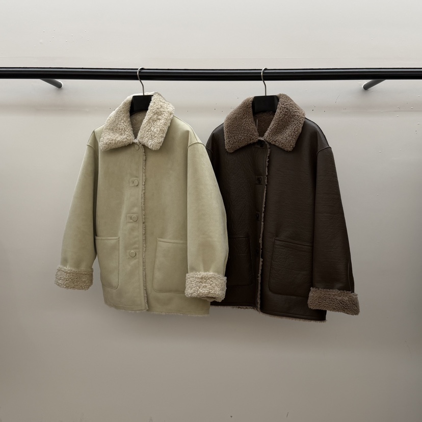 ID東大門㊣實拍女裝新款真品推薦人氣25秋冬短款大衣里外穿羊毛ID短款大衣