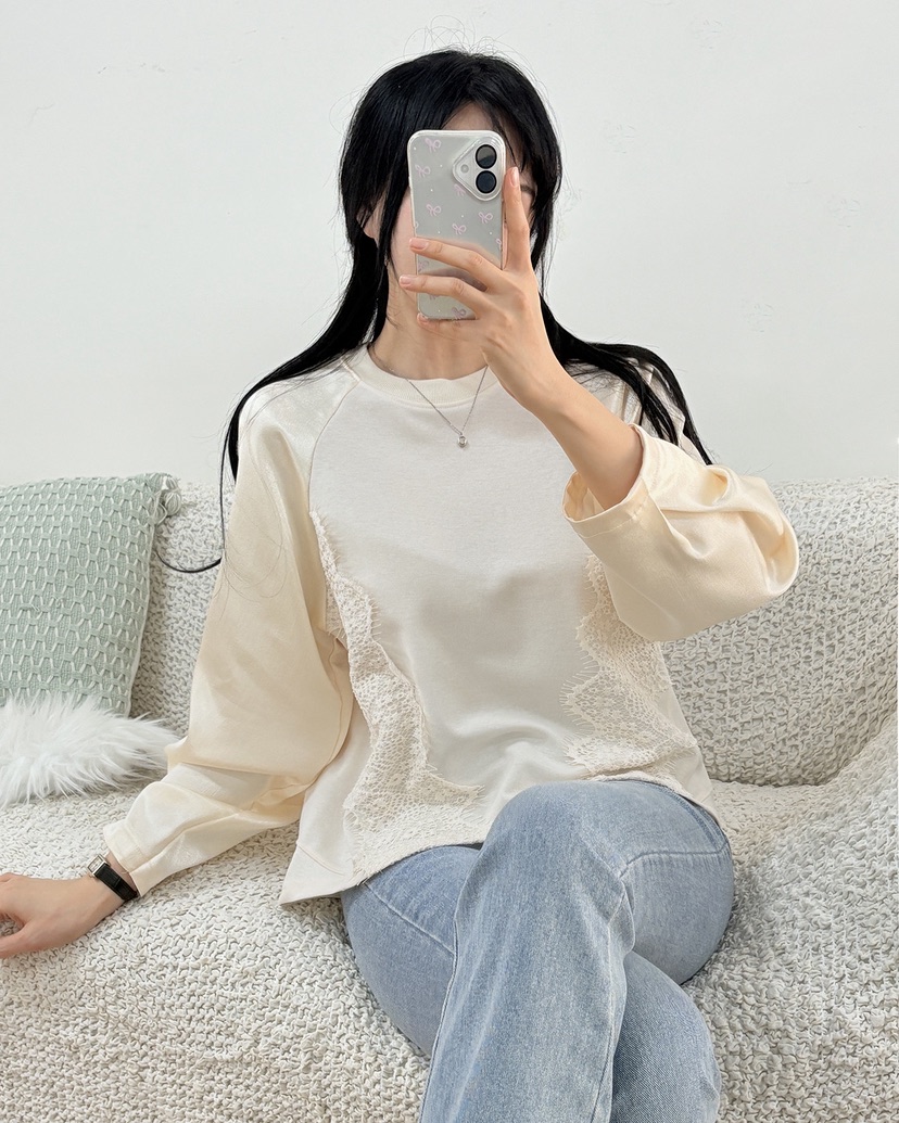 BLUE RIBBON韓國代購㊣女士新款休閑人氣25秋冬推薦長袖T恤BLUE RIBBON長袖T恤