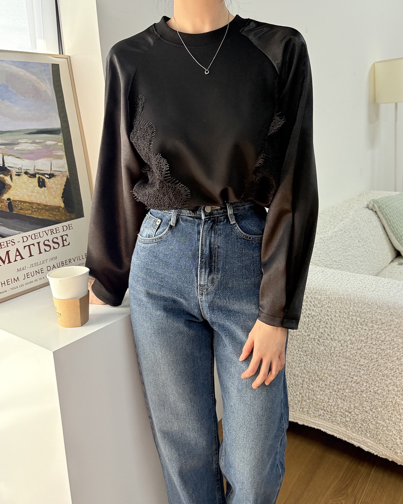 BLUE RIBBON韓國代購㊣女士新款休閑人氣25秋冬推薦長袖T恤BLUE RIBBON長袖T恤