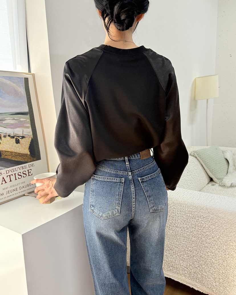 BLUE RIBBON韓國代購㊣女士新款休閑人氣25秋冬推薦長袖T恤BLUE RIBBON長袖T恤