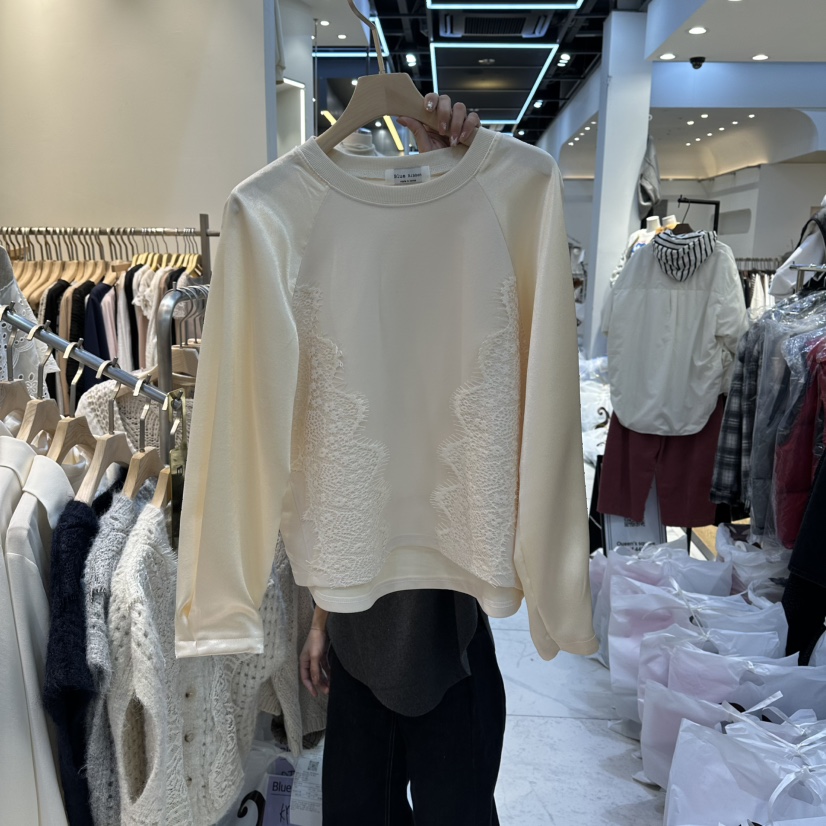 BLUE RIBBON韓國代購㊣女士新款休閑人氣25秋冬推薦長袖T恤BLUE RIBBON長袖T恤圖色1