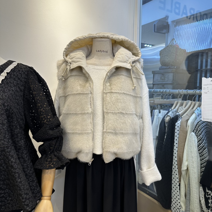 LADYBUG+ADORABLE東大門㊣實拍女士新款職業馬甲里外穿皮草LADYBUG/Adorable馬甲