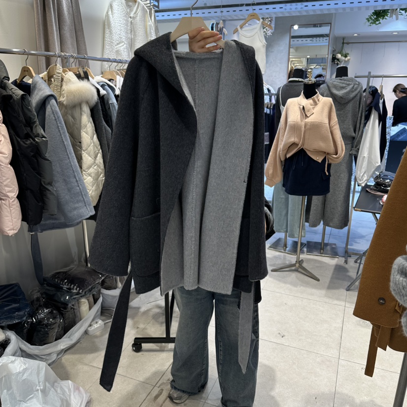 DREAM GIRIS韓國代購㊣女裝新品25秋冬短款大衣兩面穿雙面DREAM GIRIS/HOT PLACE_ISSUE短款大衣圖色2