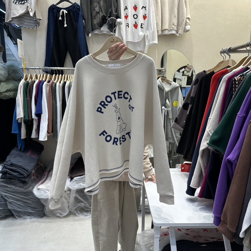 REPLAY韓國代購㊣女裝新品熱賣真品時尚休閑人氣推薦衛衣加絨REPLAY衛衣圖色1