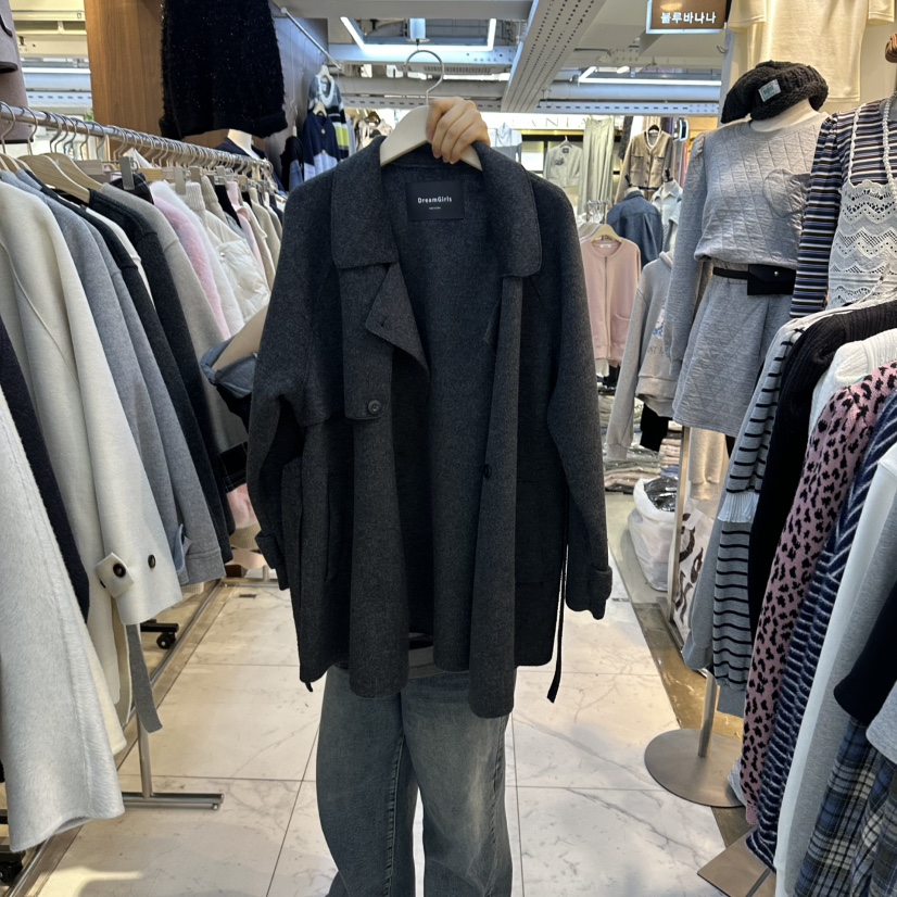 DREAM GIRIS韓國代購㊣女裝新品25秋冬真品職業短款大衣羊毛DREAM GIRIS/HOT PLACE_ISSUE短款大衣圖色4