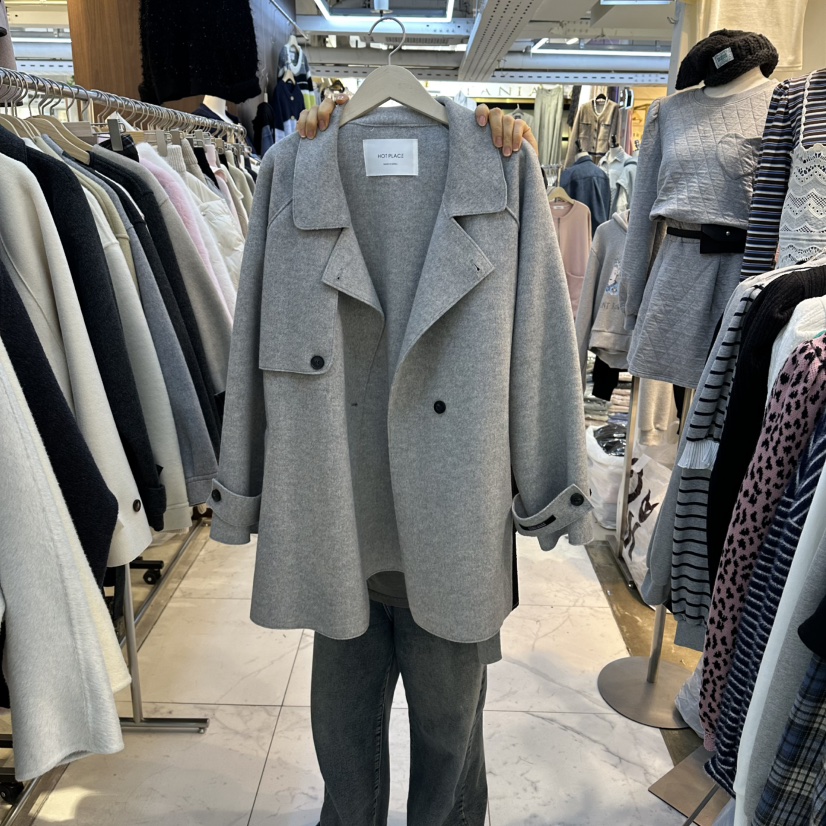 DREAM GIRIS韓國代購㊣女裝新品25秋冬真品職業短款大衣羊毛DREAM GIRIS/HOT PLACE_ISSUE短款大衣圖色5