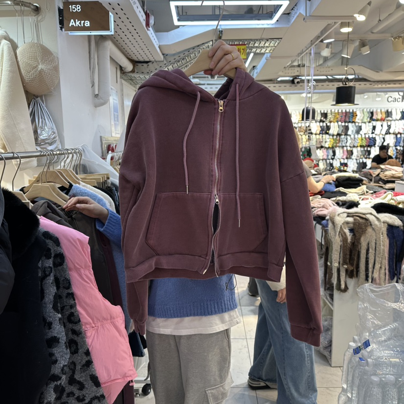 AKRA BY ART韓國代購㊣女士新款職業熱賣休閑夾克連帽拉鏈衫AKRA BY ART夾克圖色1