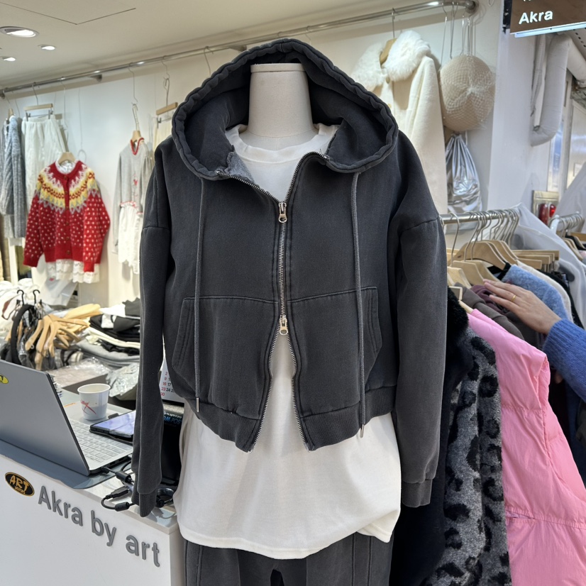 AKRA BY ART韓國代購㊣女士新款職業熱賣休閑夾克連帽拉鏈衫AKRA BY ART夾克圖色2