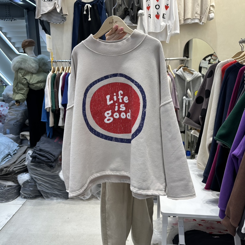 REPLAY東大門㊣直郵女裝新品推薦休閑時尚人氣25秋冬衛衣加絨REPLAY衛衣圖色1