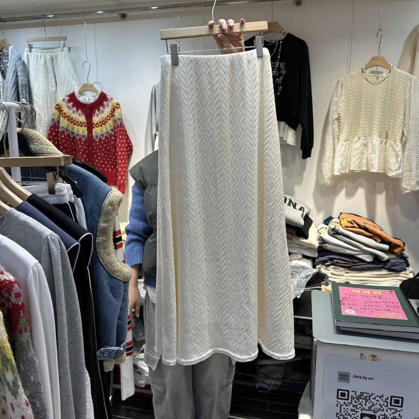 AKRA BY ART東大門㊣直郵女裝新款職業推薦時尚長裙羊毛蕾絲AKRA BY ART長裙圖色1