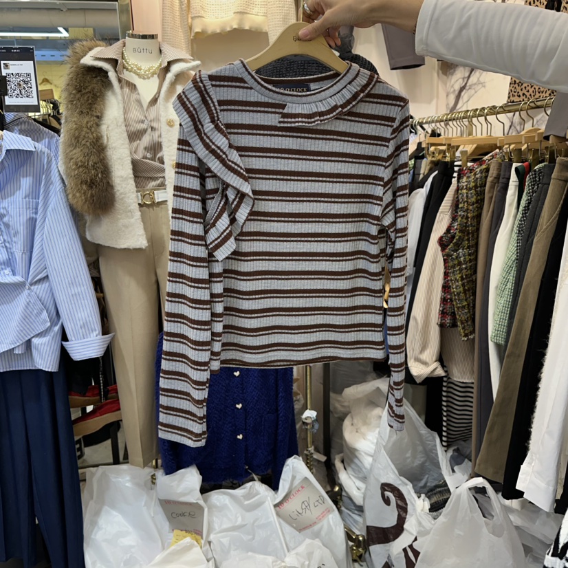 BUTTU韓國代購㊣女裝新品真品職業25秋冬推薦熱賣時尚長袖T恤10 O CLOCK/Buttu長袖T恤圖色1