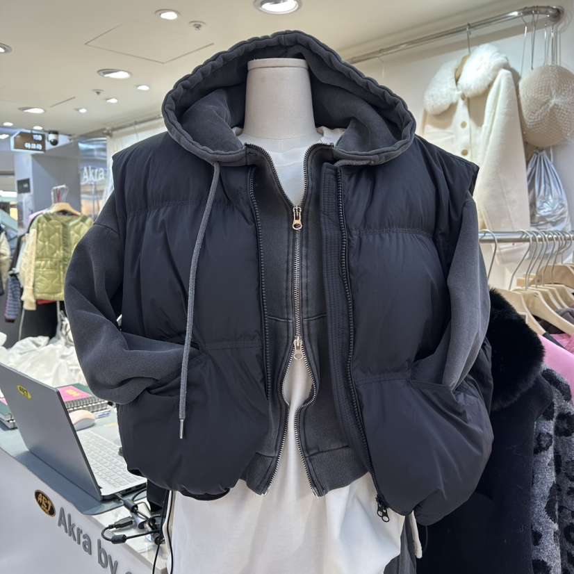AKRA BY ART東大門㊣代購女裝新款人氣25秋冬馬甲不含內搭鴨絨AKRA BY ART馬甲圖色3