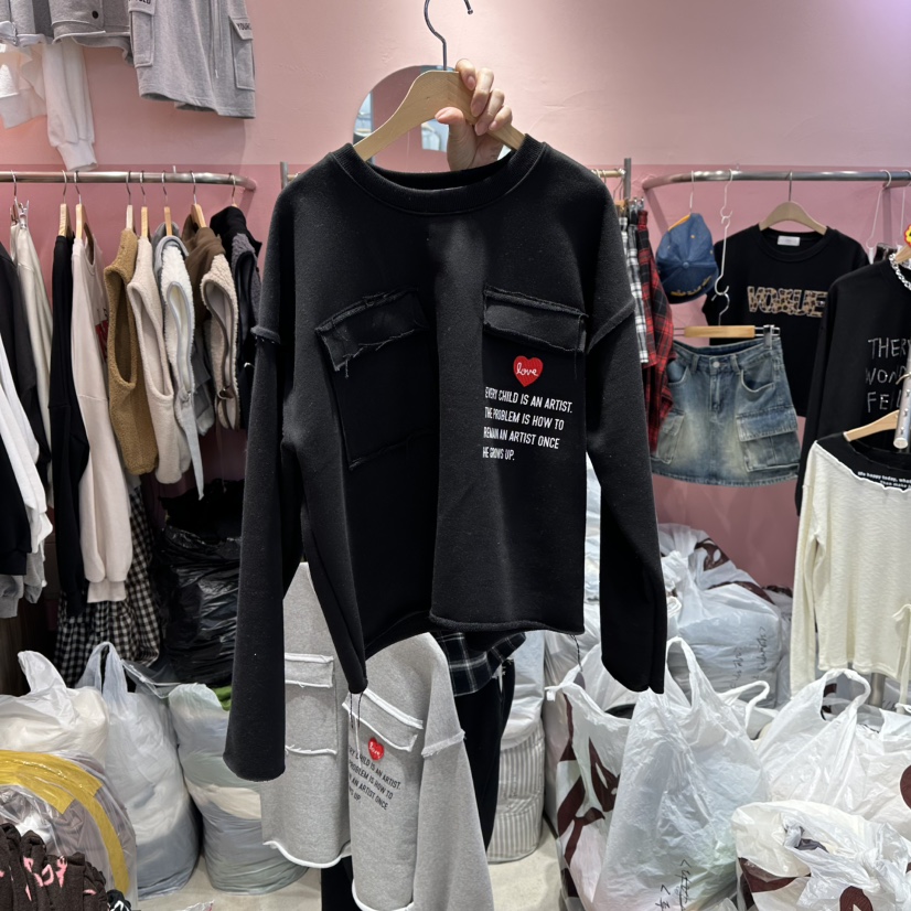 K STORY東大門㊣直郵女裝新款25秋冬時尚休閑推薦人氣長袖T恤K STORY長袖T恤圖色2