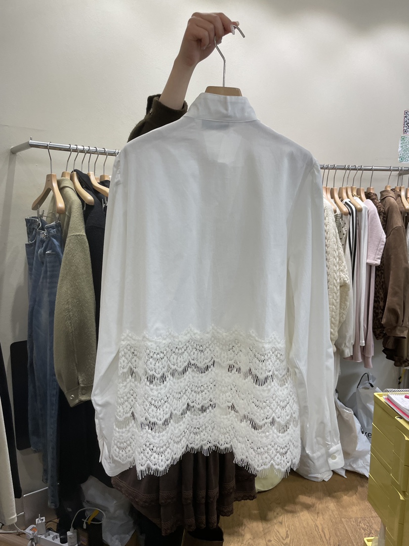 AUVERFIT韓國直郵㊣女裝新款25秋冬推薦職業真品襯衫蕾絲衫AUVERFIT襯衫/蕾絲衫