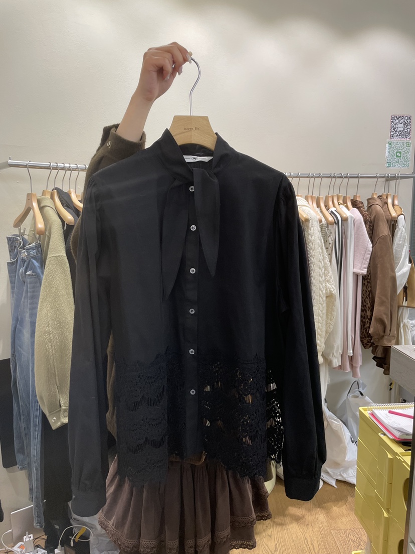 AUVERFIT韓國直郵㊣女裝新款25秋冬推薦職業真品襯衫蕾絲衫AUVERFIT襯衫/蕾絲衫圖色3