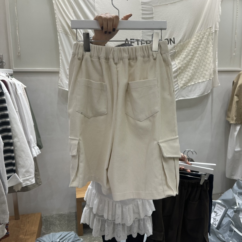 AFTERNOON韓國代購㊣女士新品職業推薦真品25秋冬休閑短褲口袋AFTERNOON短褲