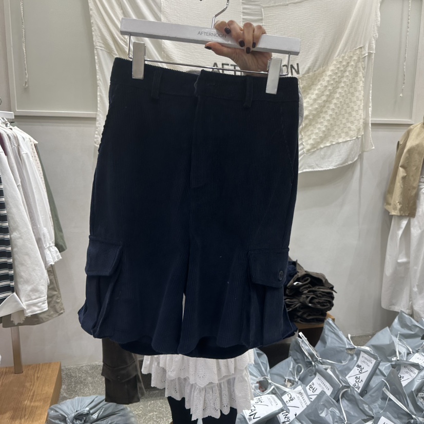 AFTERNOON韓國代購㊣女士新品職業推薦真品25秋冬休閑短褲口袋AFTERNOON短褲圖色2