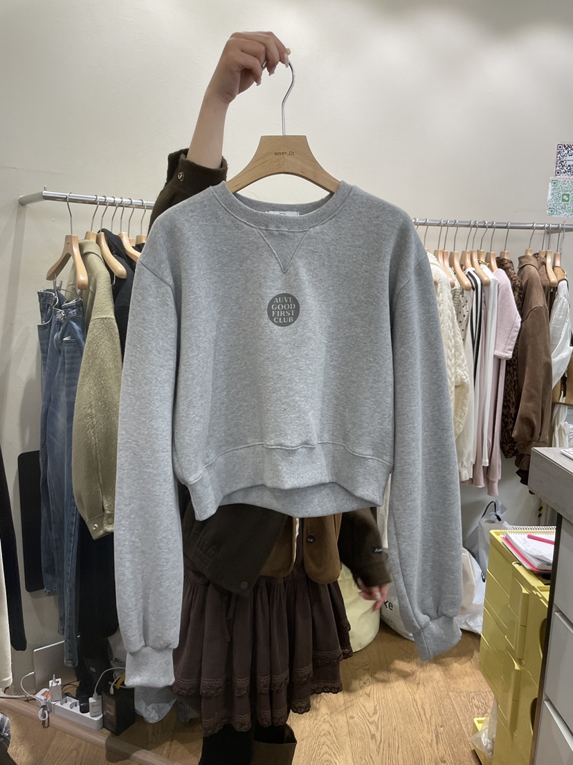 AUVERFIT韓國代購㊣女士新款25秋冬推薦熱賣休閑職業真品衛衣AUVERFIT衛衣圖色1