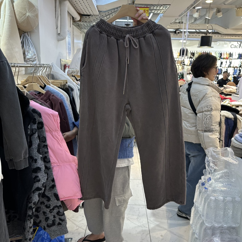 AKRA BY ART韓國代購㊣女裝新款推薦25秋冬真品休閑褲加絨AKRA BY ART休閑褲圖色3棕色