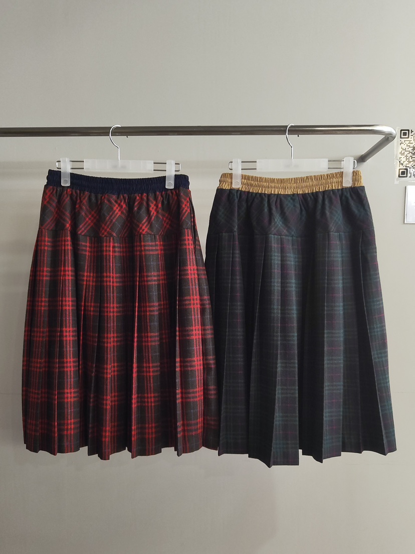 ARCHIVE-P東大門㊣直郵女士新品真品半身裙中短裙格子褶皺ARCHIVE-P半身裙/中短裙