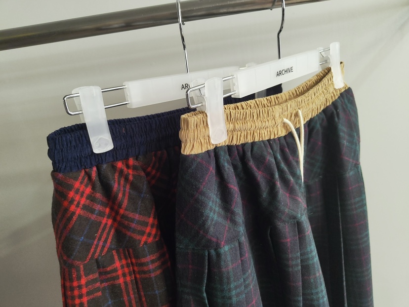 ARCHIVE-P東大門㊣直郵女士新品真品半身裙中短裙格子褶皺ARCHIVE-P半身裙/中短裙