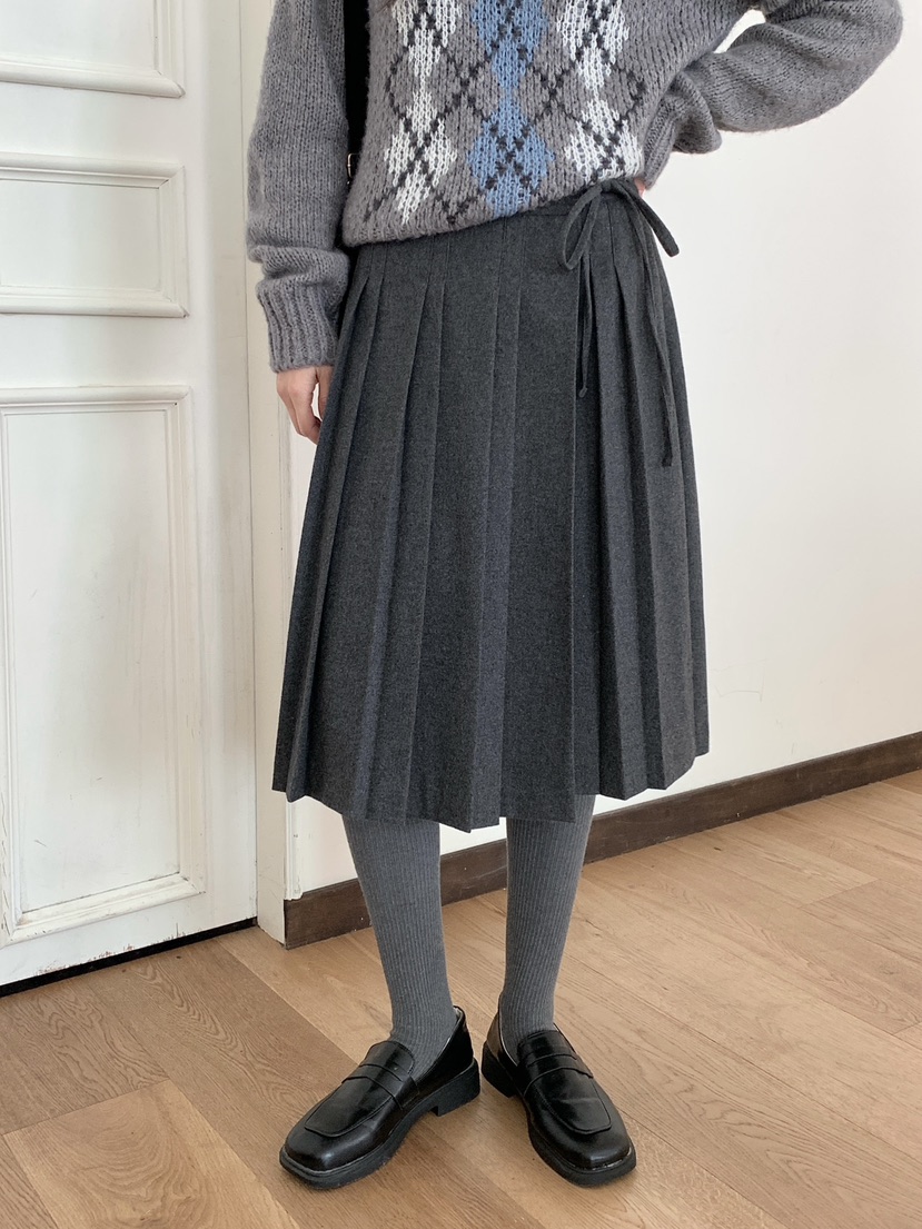 RE:OPENING韓國直郵㊣女裝新品人氣真品時尚半身裙中短裙褶皺RE:OPENING半身裙/中短裙