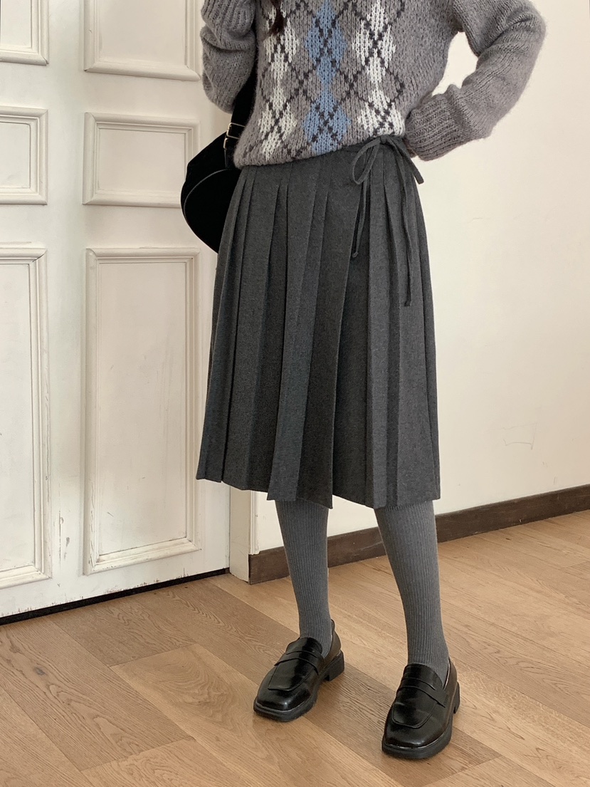 RE:OPENING韓國直郵㊣女裝新品人氣真品時尚半身裙中短裙褶皺RE:OPENING半身裙/中短裙