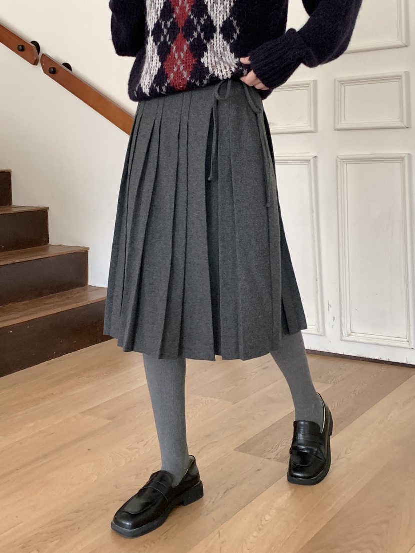 RE:OPENING韓國直郵㊣女裝新品人氣真品時尚半身裙中短裙褶皺RE:OPENING半身裙/中短裙