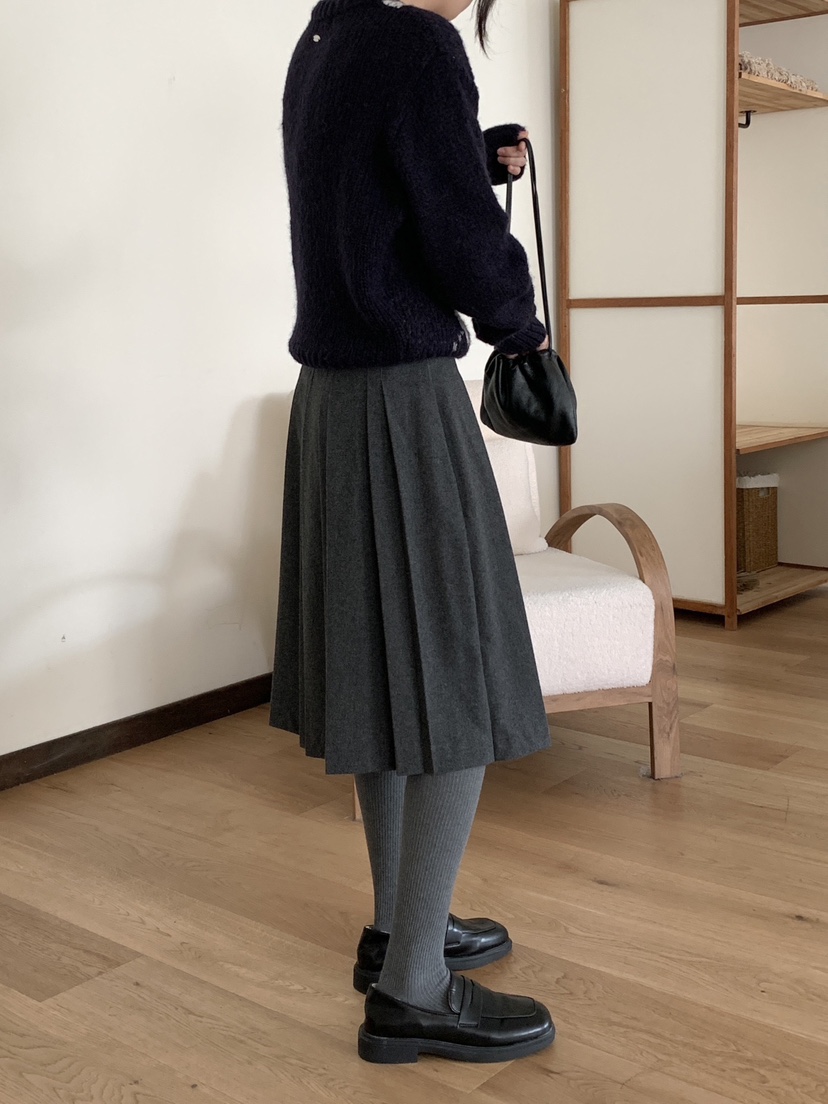 RE:OPENING韓國直郵㊣女裝新品人氣真品時尚半身裙中短裙褶皺RE:OPENING半身裙/中短裙