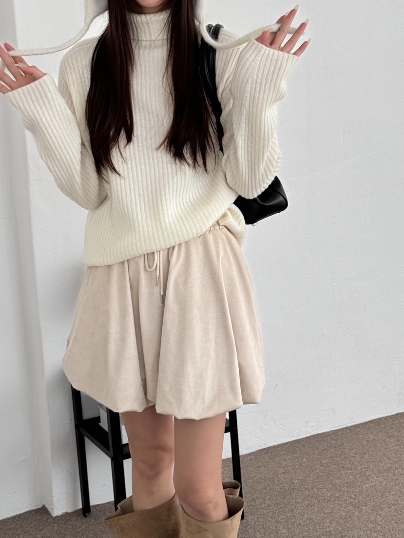 BUTTER-P韓國代購㊣女士新款推薦人氣熱賣25秋冬休閑裙褲麂皮BUTTER-P裙褲