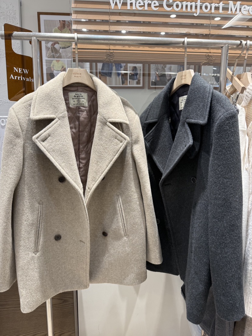 DE GO YOU東大門㊣直郵女士新品真品熱賣中長款大衣涂層雙層DE GO YOU中長款大衣