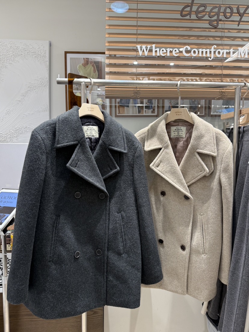 DE GO YOU東大門㊣直郵女士新品真品熱賣中長款大衣涂層雙層DE GO YOU中長款大衣