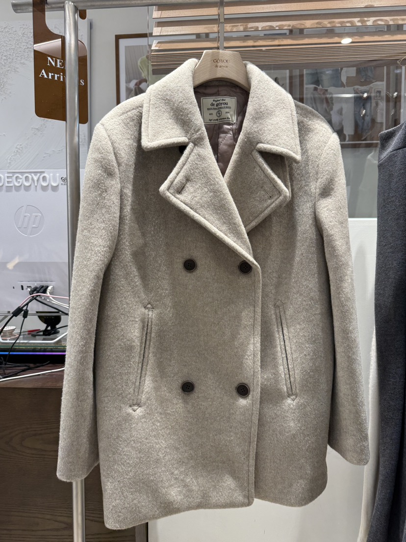 DE GO YOU東大門㊣直郵女士新品真品熱賣中長款大衣涂層雙層DE GO YOU中長款大衣圖色1
