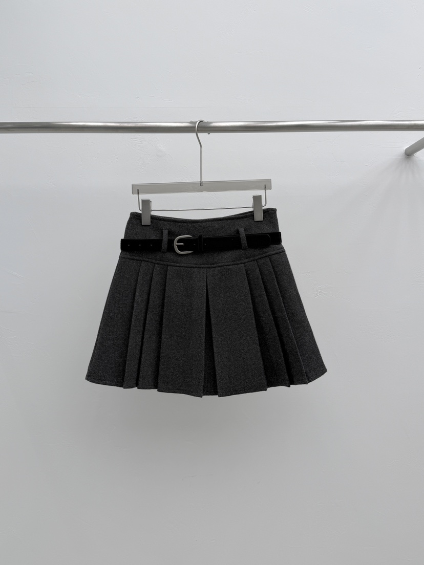 SEARE東大門㊣代購女裝新品時尚人氣25秋冬短裙不含腰帶系帶SEARE短裙圖色1