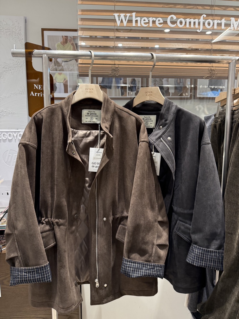 DE GO YOU東大門㊣直郵女裝新品休閑25秋冬職業夾克麂皮絎縫DE GO YOU夾克