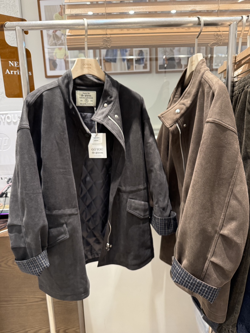 DE GO YOU東大門㊣直郵女裝新品休閑25秋冬職業夾克麂皮絎縫DE GO YOU夾克